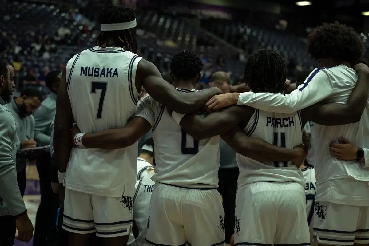 The team huddle