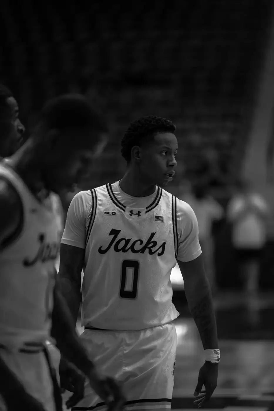 SFA basketball — black and white