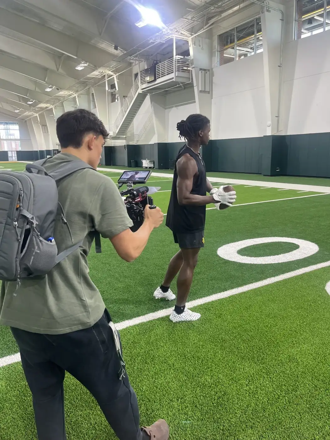 Filming a training session