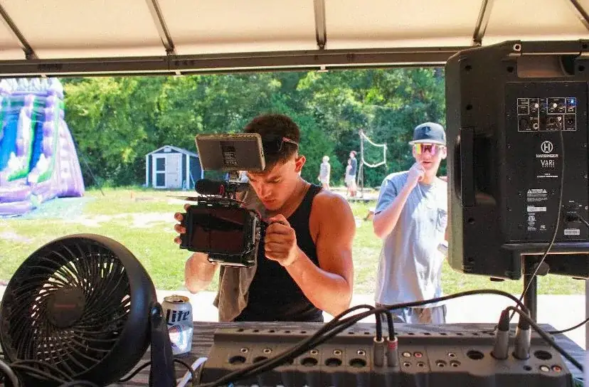 Filming a performance